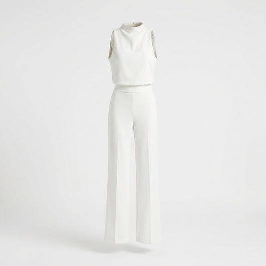 Chic High Neck Capri Jumpsuit Set for Women - OutfitLondon