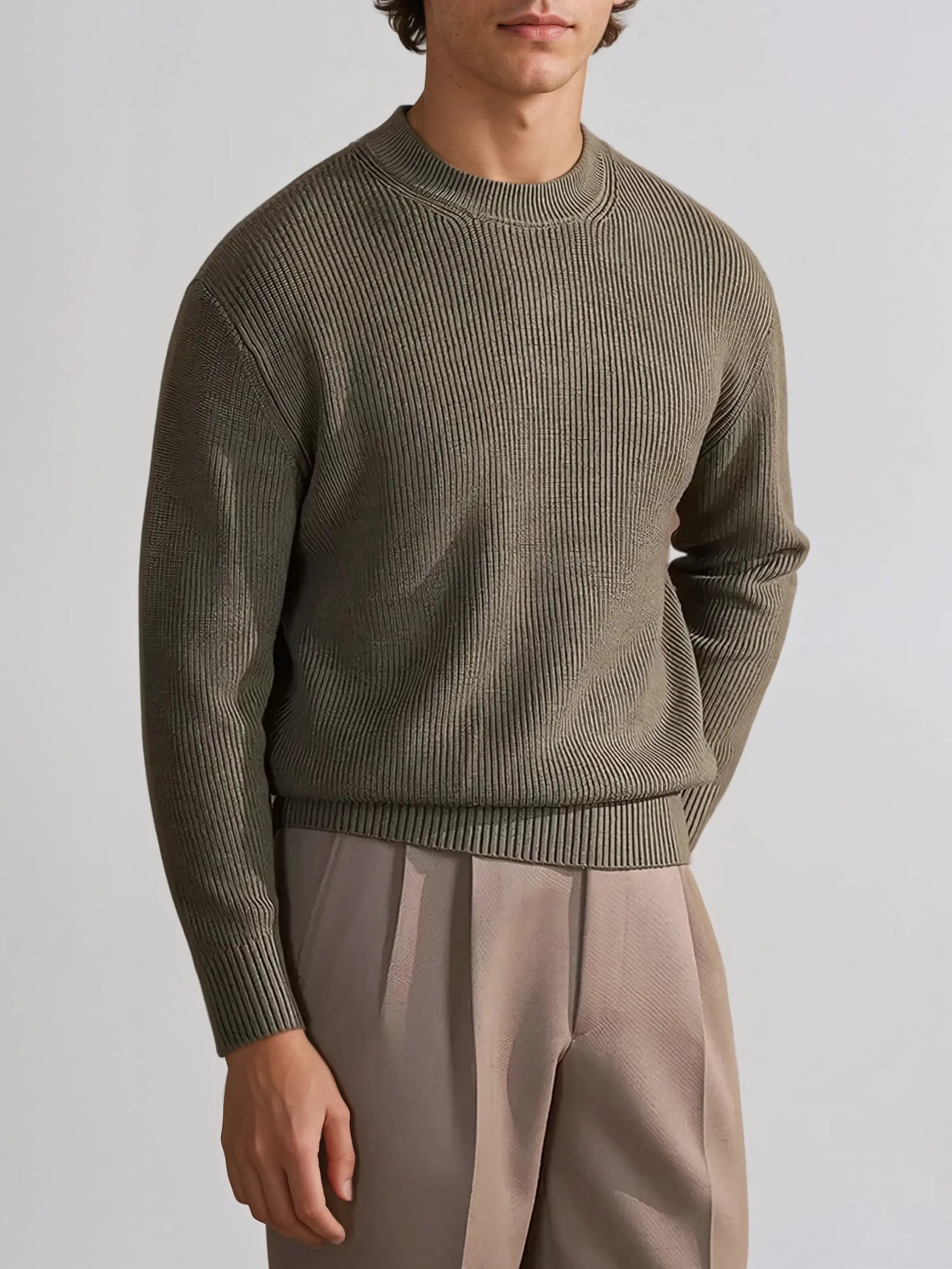 Classic Fit Crew Neck Sweater Men - OutfitLondon