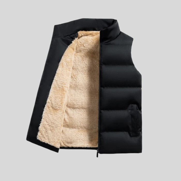 Warm Zip Up Vest with Faux Fur Inside