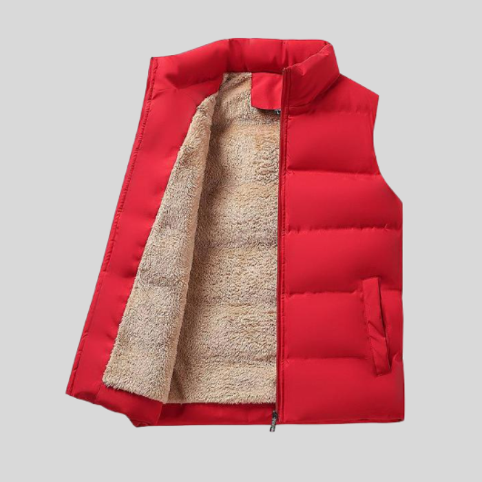 Warm Zip Up Vest with Faux Fur Inside