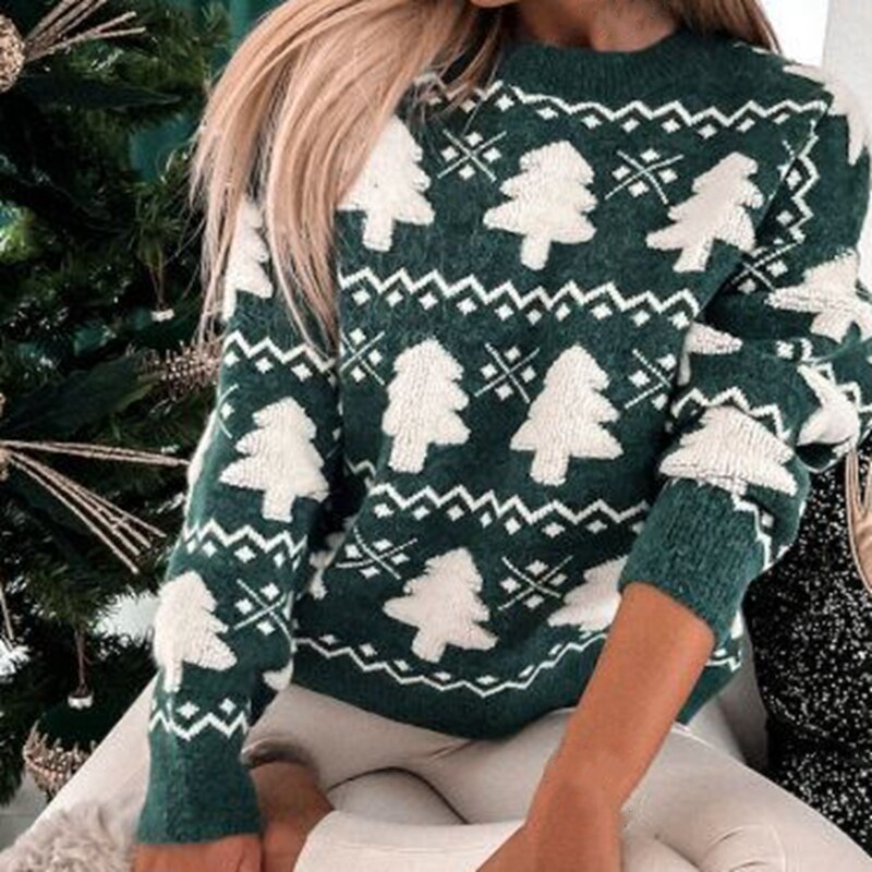 Festive Snowflake Knit Women's Sweater