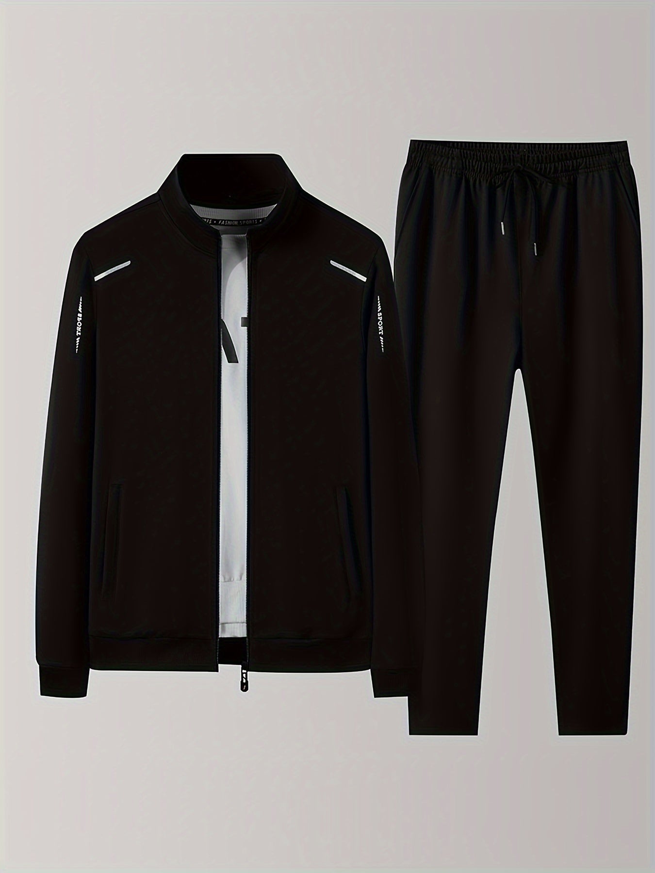 Men's Athletic Track Suit Jacket and Pants Set