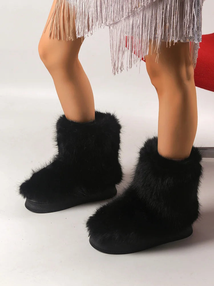 Warm Faux Fur Ankle Boots for Women