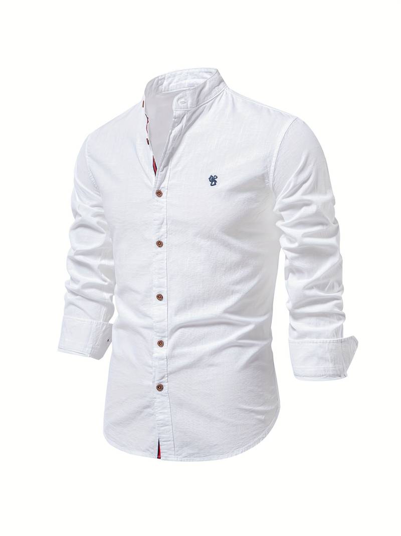 Classic Fit Men's Solid Color Dress Shirt