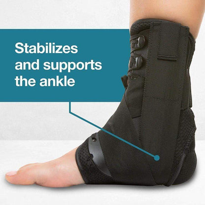 Reinforced Ankle Brace - Lace Up With Stabilizer Straps