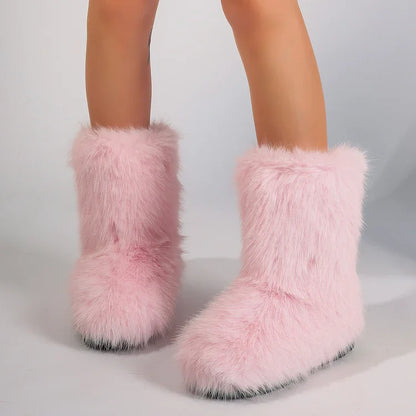 Warm Faux Fur Ankle Boots for Women