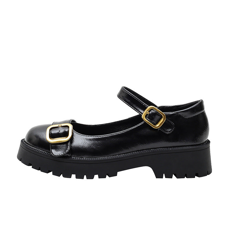 Retro Mary Jane Shoes Buckle Strap Platform Loafer School Shoes