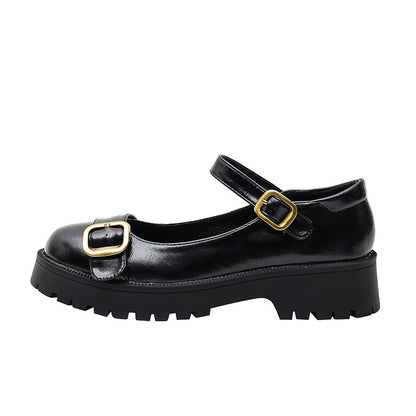 Retro Mary Jane Shoes Buckle Strap Platform Loafer School Shoes