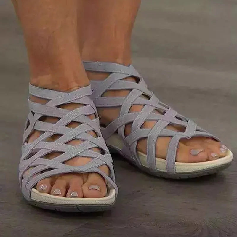 Round Toe Hollow Roman Gladiator Beach Wedge Sandals