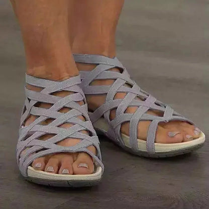 Round Toe Hollow Roman Gladiator Beach Wedge Sandals