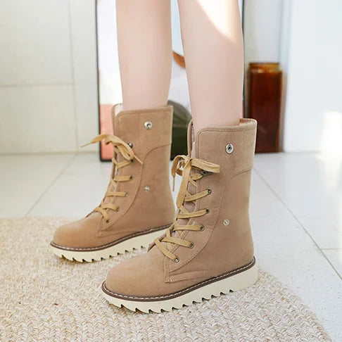 Comfy Women's Ankle Boots - Insulated Lace Up Design