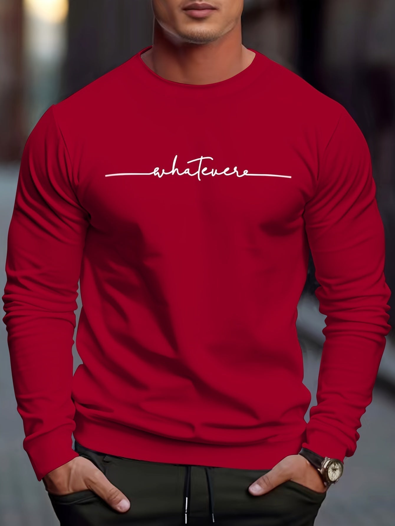 Casual Mens Sweatshirt with Humorous Graphic Design