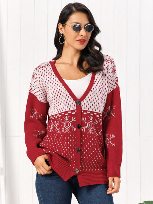 Cozy Long Sleeve Women's Cardigan Sweater - OutfitLondon