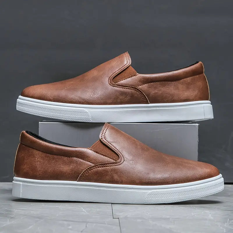 Classic Genuine Leather Slip Ons - OutfitLondon
