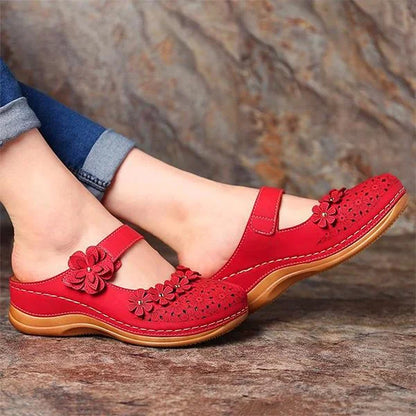 Comfy Floral Slip-On Wedge Sandal