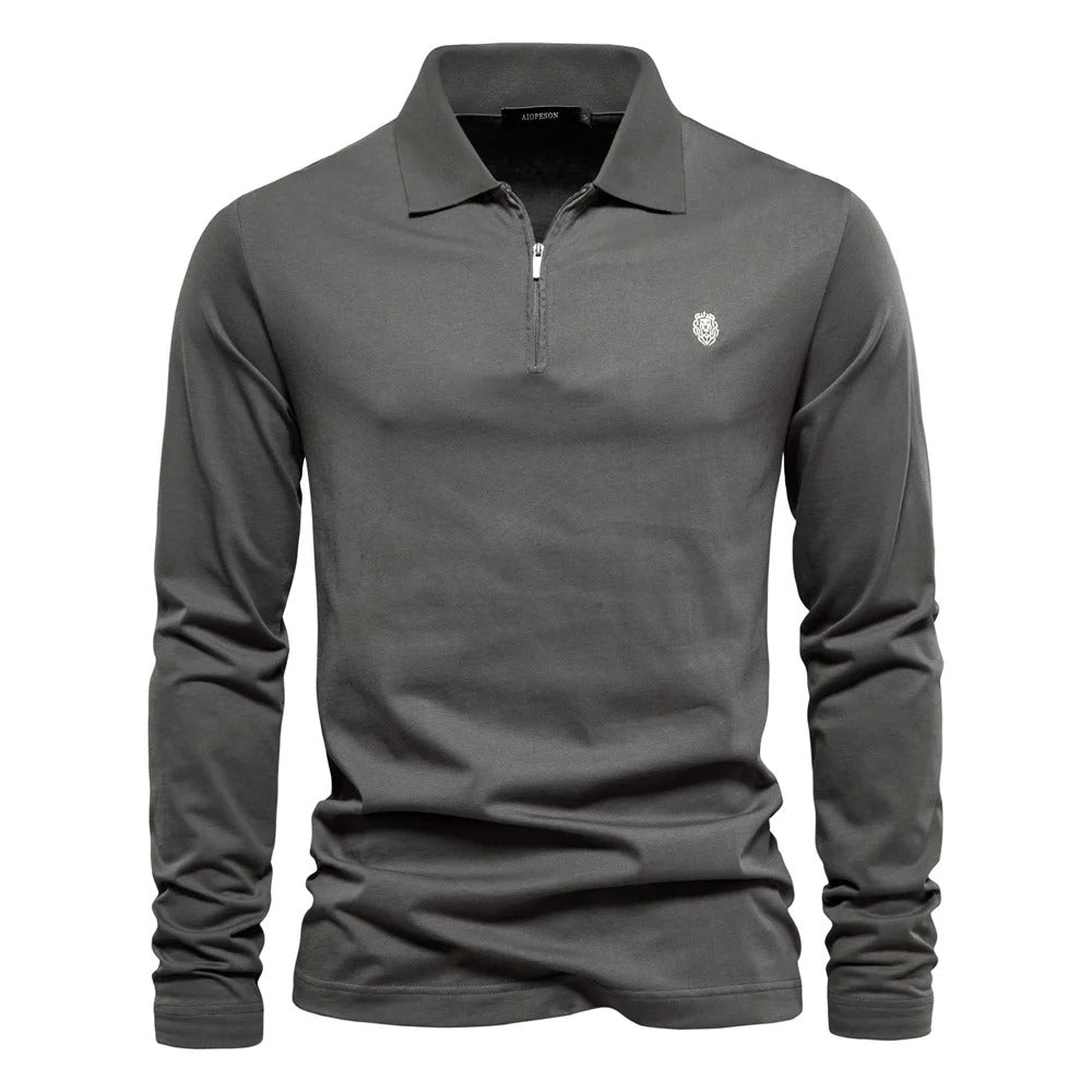 Timeless Zip Up Polo Shirt for Men - OutfitLondon