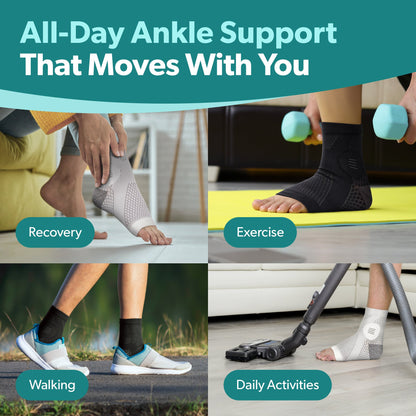 Ankle Compression Socks Support Sleeve – Foot Brace for Plantar Fasciitis, Tendonitis, Arthritis, Ankle Sprains