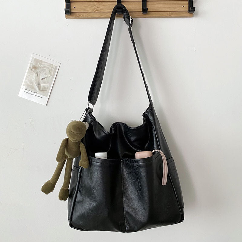 Big Spacious Tote Bag Soft Faux Leather