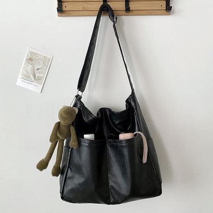 Big Spacious Tote Bag Soft Faux Leather