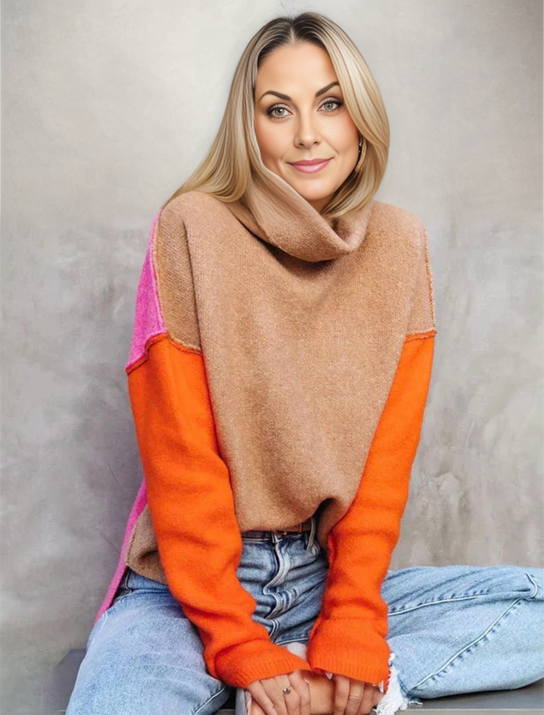 Soft Pink Warm Cable Knit Sweater