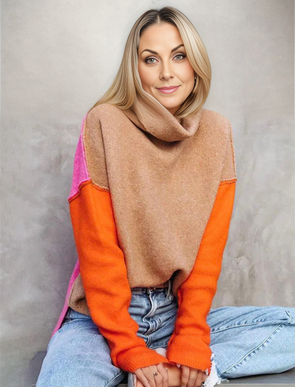Soft Pink Warm Cable Knit Sweater