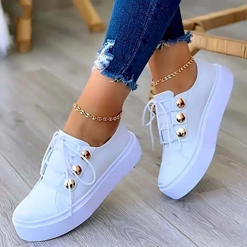 Platform Orthopedic Women Shoes Arch Support Breathable Comfortable Round Toe Box Lace Up Anti-Slip Fashion Shoes