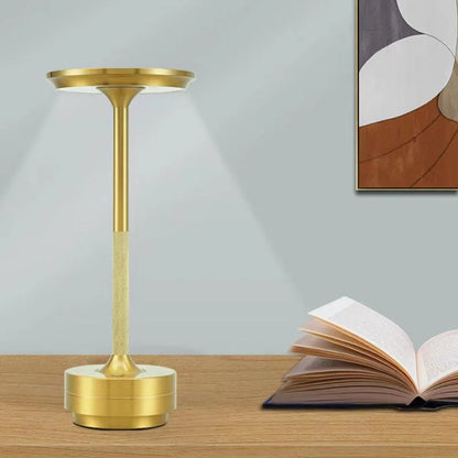 Metallic Cordless Rechargeable Table Lamp& Waterproof Desk Light