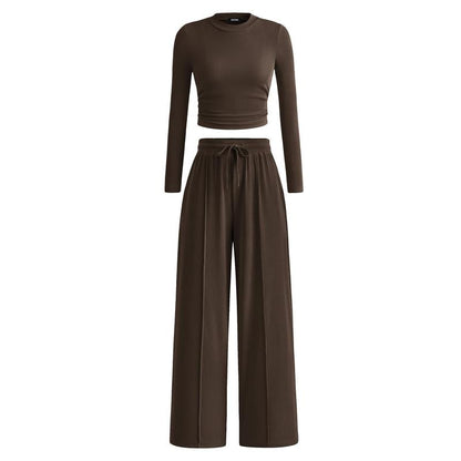 Soft Knit Long Sleeve Crop Top and Legging Set