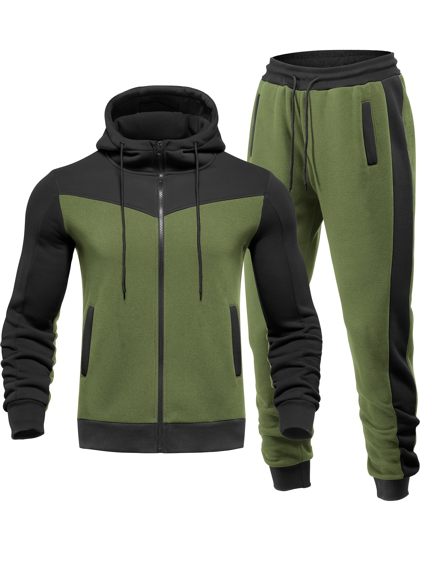Comfortable Mens Athletic Tracksuit Set with Jacket and Pants