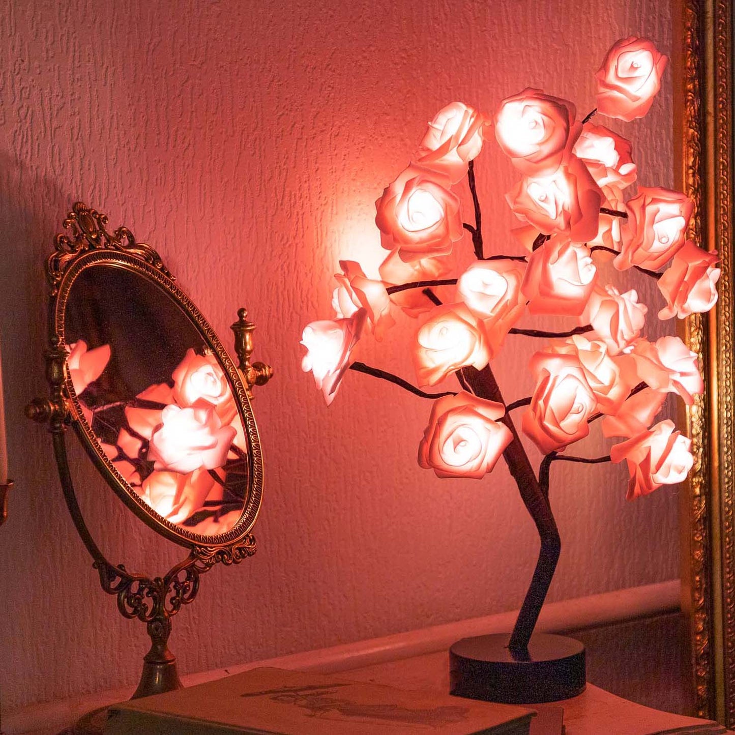 LED Rose Tree Table Lamp | Sparkly Trees