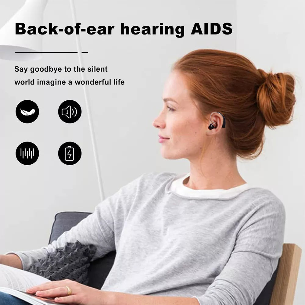 Rechargeable Hearing Aids Bluetooth Enabled Behind The Ear Hearing Aids