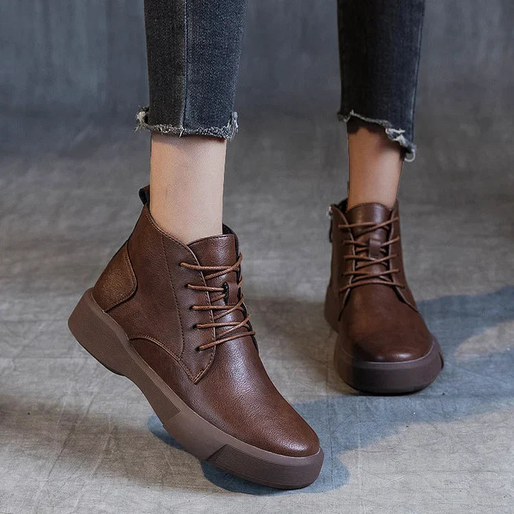 Cozy Classic Low Heel Ankle Boots for Women - OutfitLondon