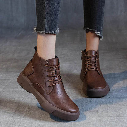 Cozy Classic Low Heel Ankle Boots for Women - OutfitLondon