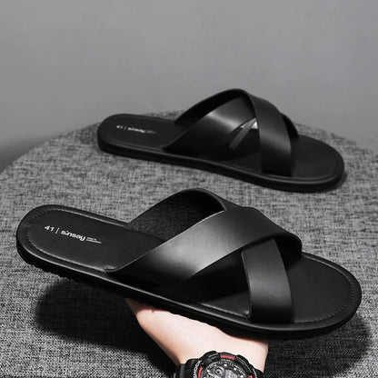 Elegant Buckle Slide Sandals