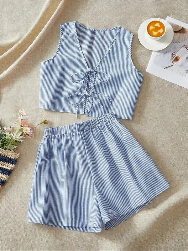 Women's Stylish Tank Top and Shorts Outfit Set