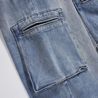 Men's Casual Denim Cargo Jeans