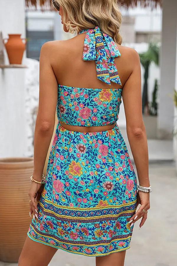 Vibrant Floral Summer Mini Dress
