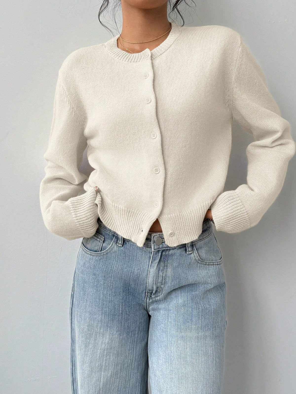 Women's Classic Knitted Long Sleeve Cardigan