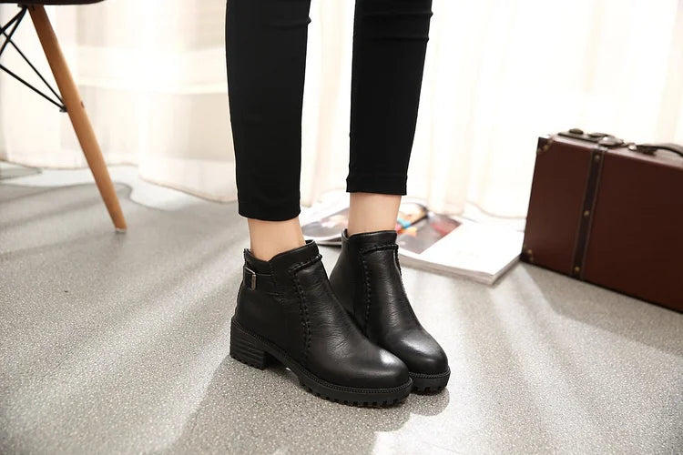 Comfortable Women's Low Heel Ankle Boots