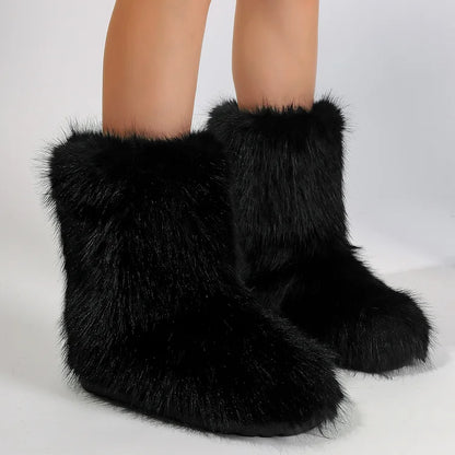 Warm Faux Fur Ankle Boots for Women