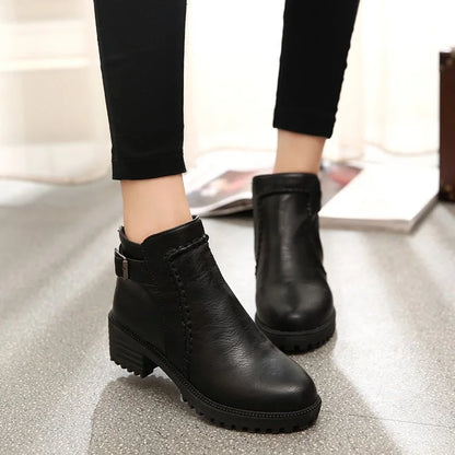 Comfortable Women's Low Heel Ankle Boots