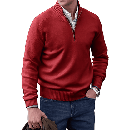 Casual Mens Quarter Zip Jumper Sweater