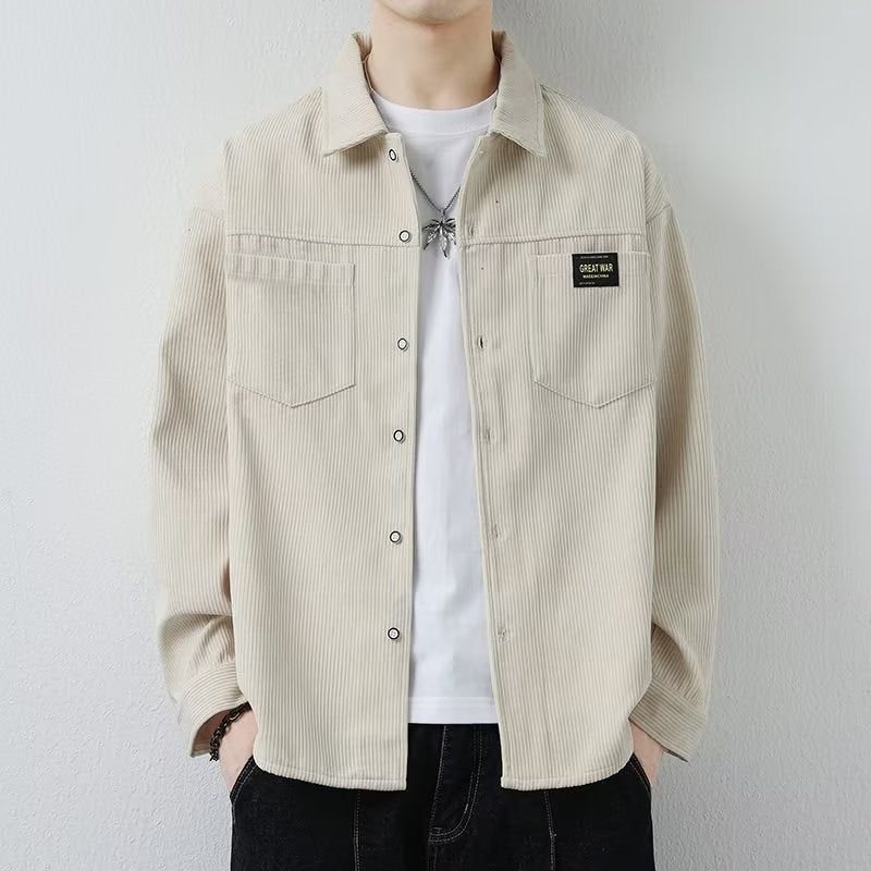 Relaxed Fit Corduroy Coat Black