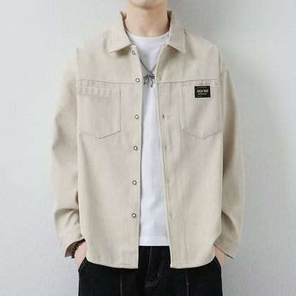Relaxed Fit Corduroy Coat Black