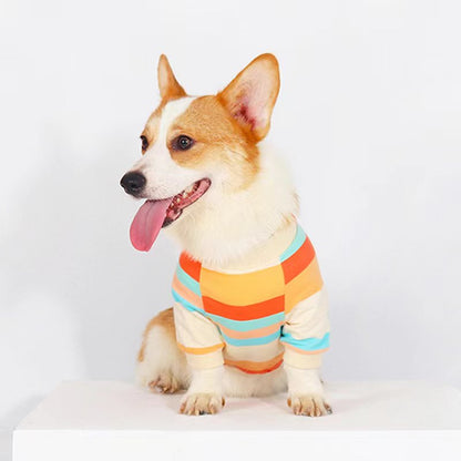 Striped T-shirt Corgi Dog Clothes