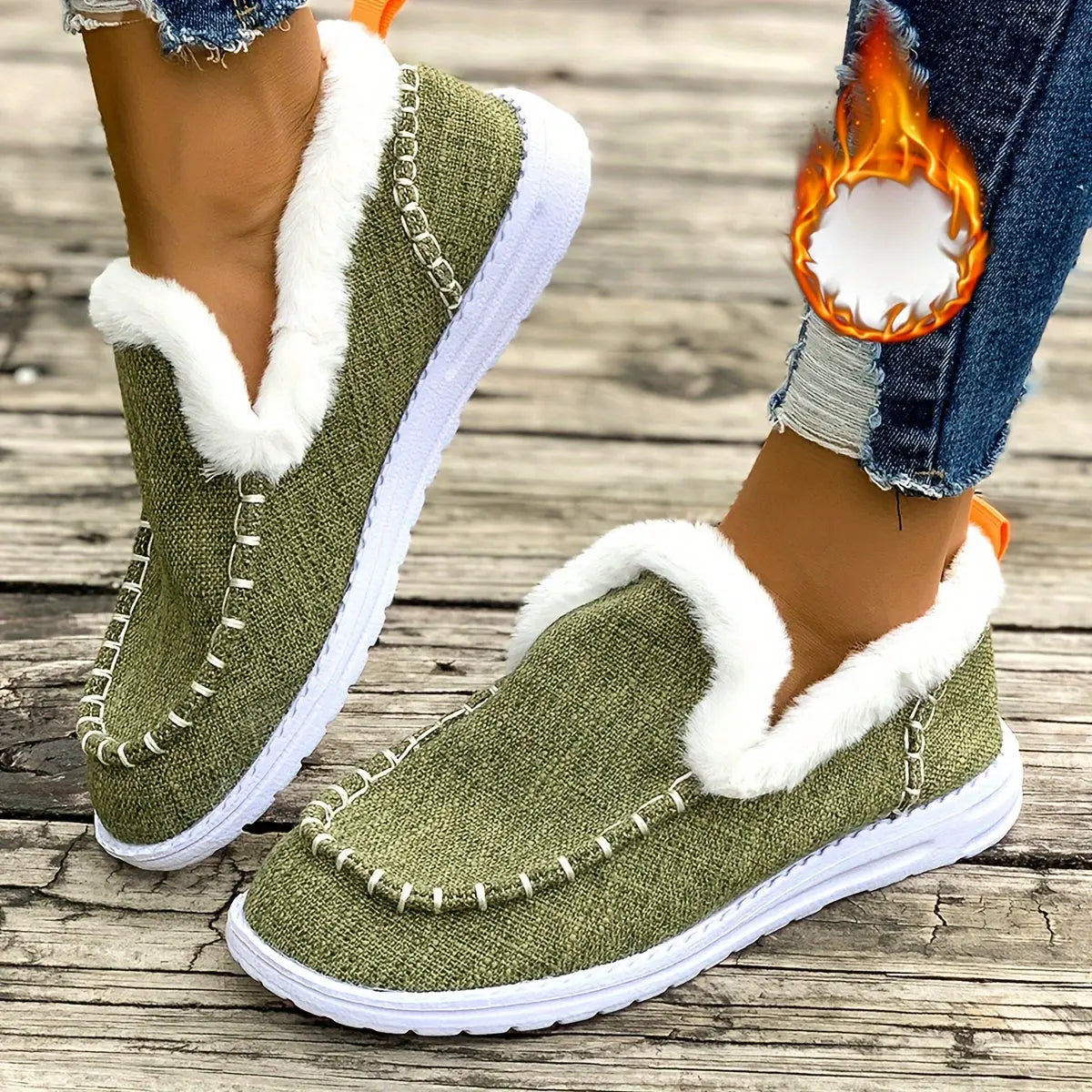Soft Faux Fur Warm Winter Slip On Shoes