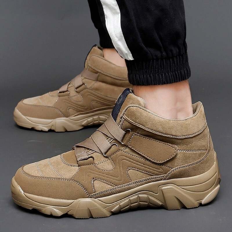 Orthopedic Shoes Men Anti-collision Velcro Hiking Ankle Sneakers Suede Outdoor