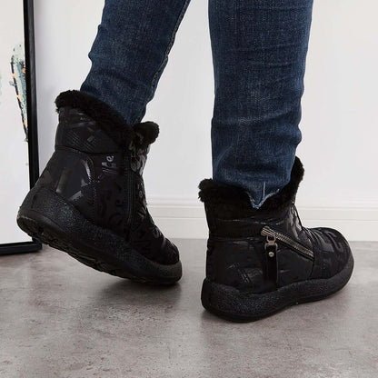 Warm Fur Lining Snow Booties Waterproof Ankle Boots