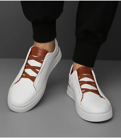 Leather Crossover Sneakers