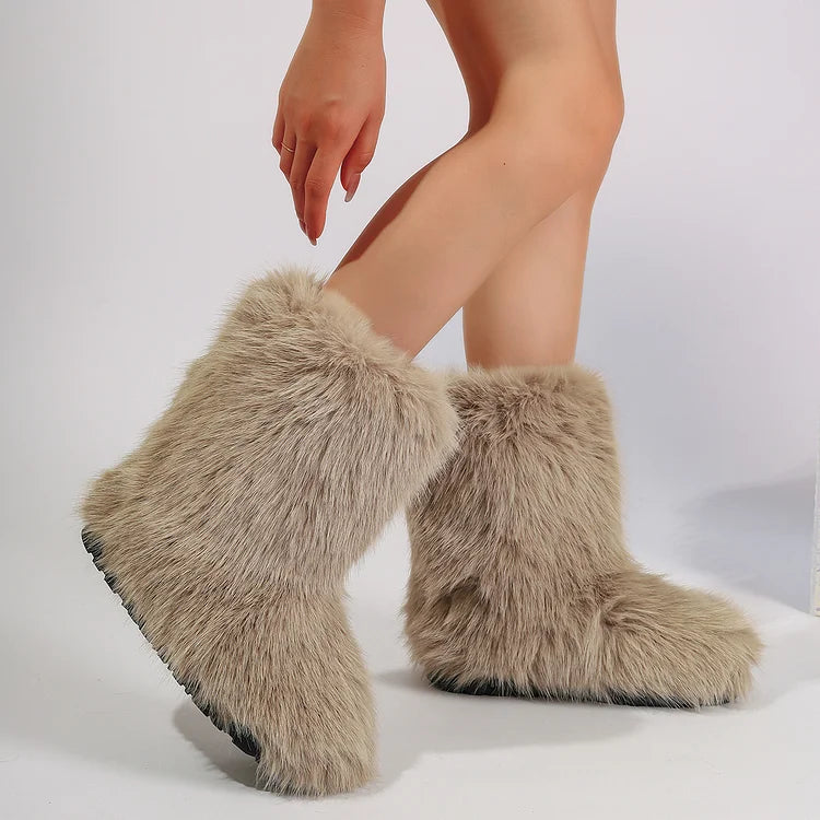 Warm Faux Fur Ankle Boots for Women